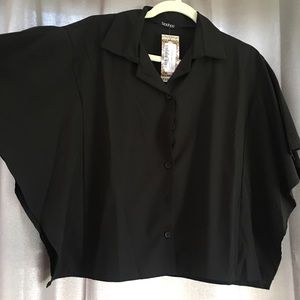 BOOHOO OVERSIZED SLEEVE WOVEN SHIRT